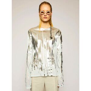 NWT Acne Studios Metallic Bodycon Blouse in Gold